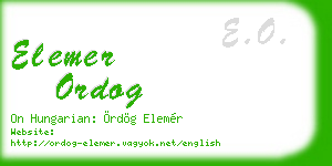 elemer ordog business card